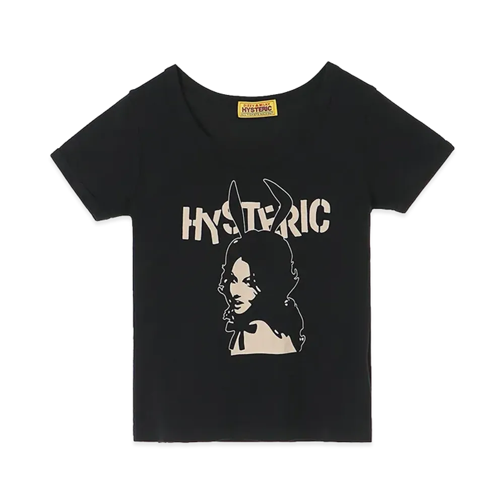 HYSTERIC GLAMOUR Women's Bunny Girl Baby Tee "Black"