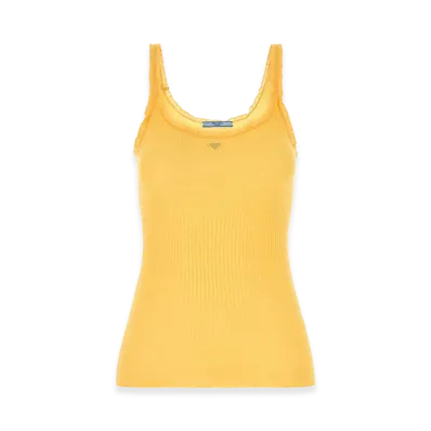 PRADA Women's Cotton Tank Top "Yellow"