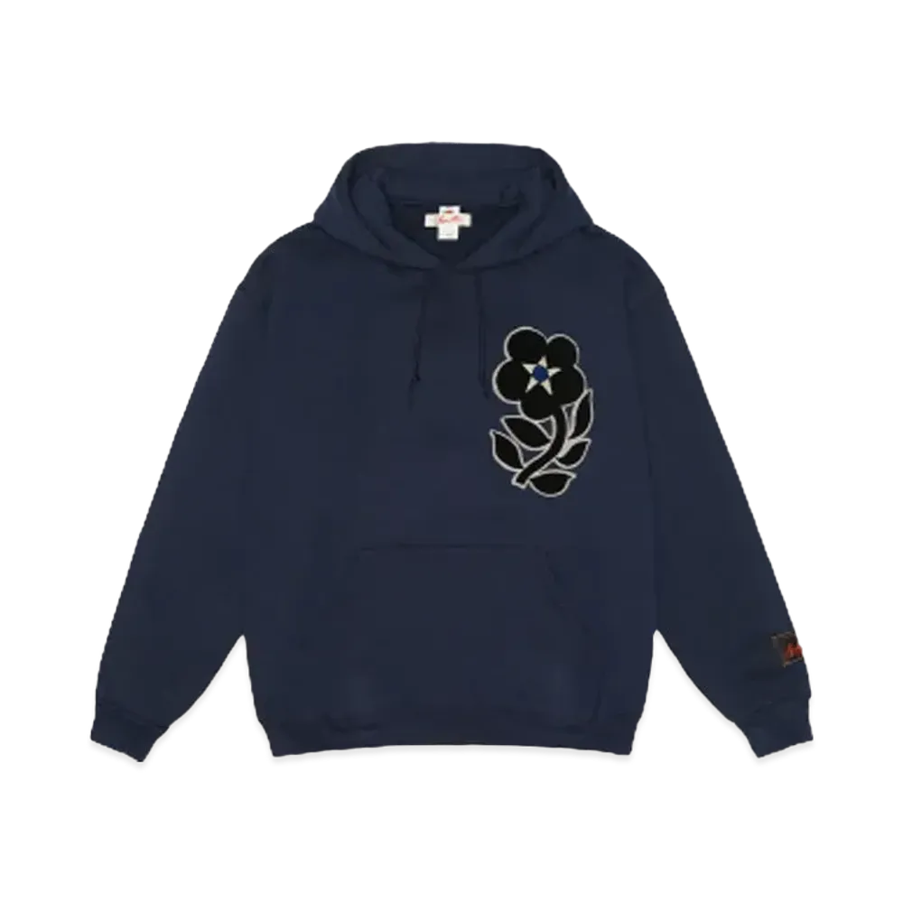 SYUMAN. Flower motif Hoodie "Navy"