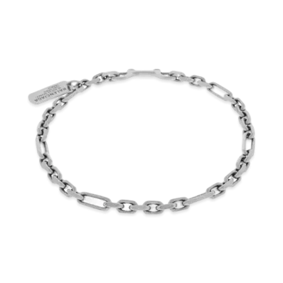 BALENCIAGA Tags Carabiner Necklace Brass "Antique Silver"
