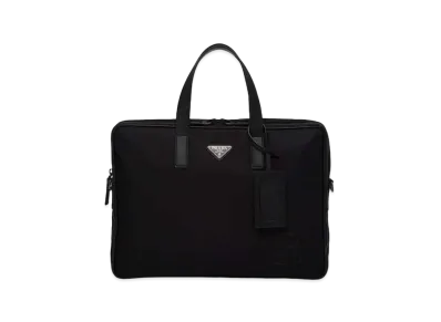 PRADA Re-Nylon And Leather Briefcase "Black"