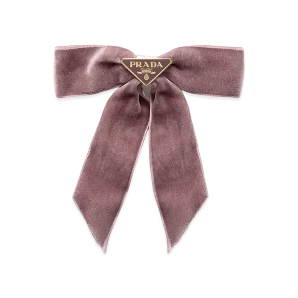 PRADA Velvet Hair Clip "Pink"