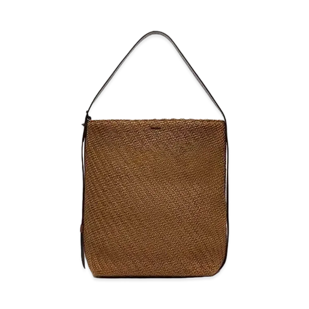 Max Mara Archetipo Crochet Medium Shopping Bag "Tobacco Brown"