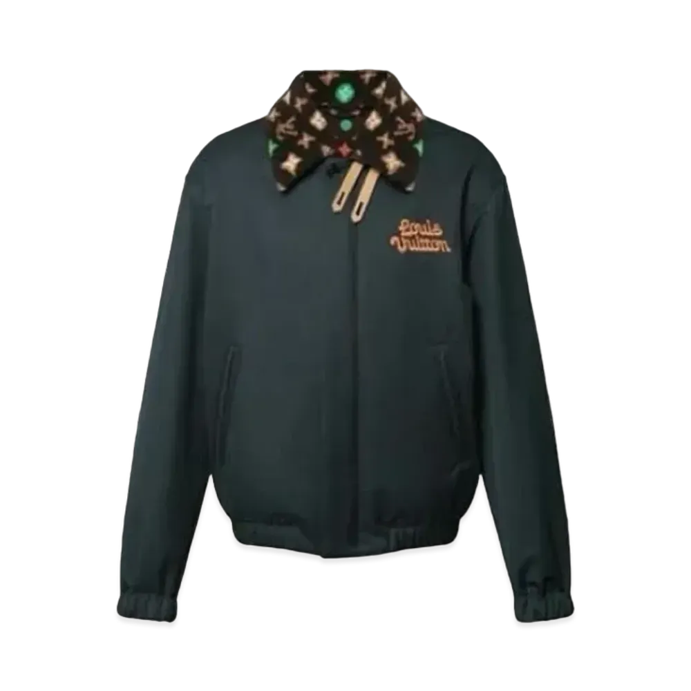Tyler, The Creator x Louis Vuitton Cotton Aviator Jacket With Monogram Fleece Collar "Noir"
