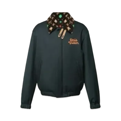 Tyler, The Creator x Louis Vuitton Cotton Aviator Jacket With Monogram Fleece Collar "Noir"