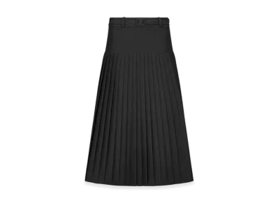 Dior Women's Flared Mid-Length Skirt Virgin Wool "Black"
