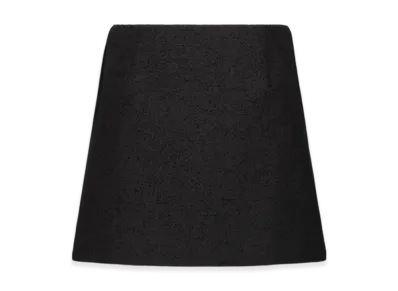 Dior Women's Flared Mini Skirt Virgin Wool Cotton Boucle "Black"