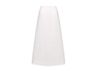 Dior Women's Flared Mid-Length Skirt Virgin Wool Cotton Boucle "White"