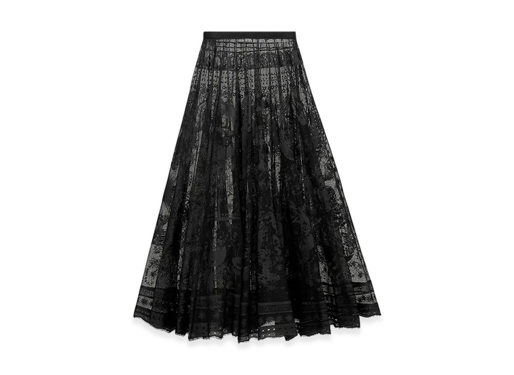 Dior Women's Flared Mid-Length Skirt "Black"