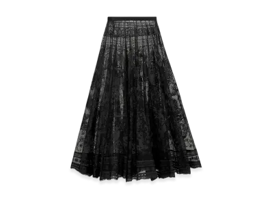 Dior Women's Flared Mid-Length Skirt "Black"