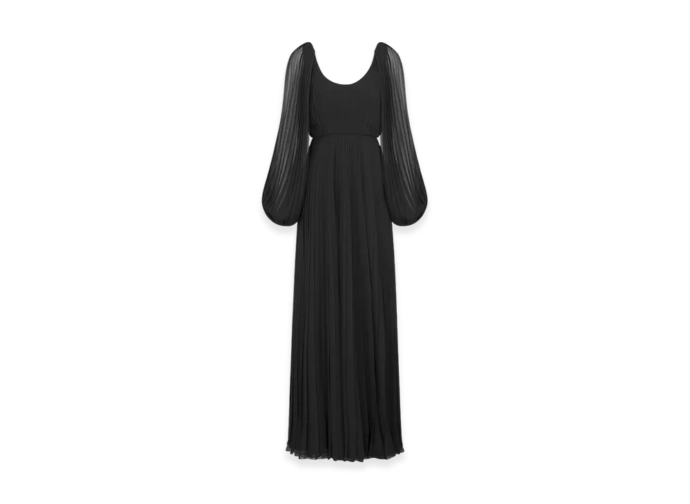 Dior Women's Pleated Long Dress "Black"