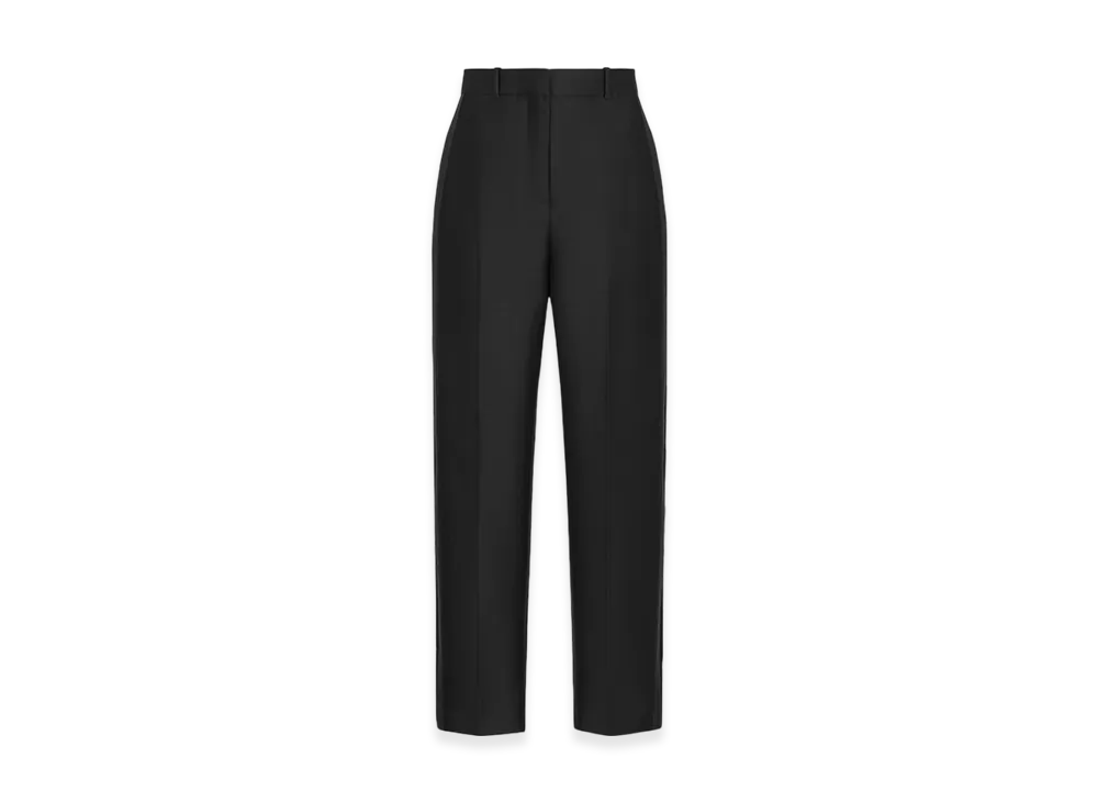 Dior Women's Tuxedo Pants Wool Silk Shantung "Black"