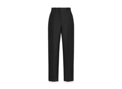 Dior Women's Tuxedo Pants Wool Silk Shantung "Black"
