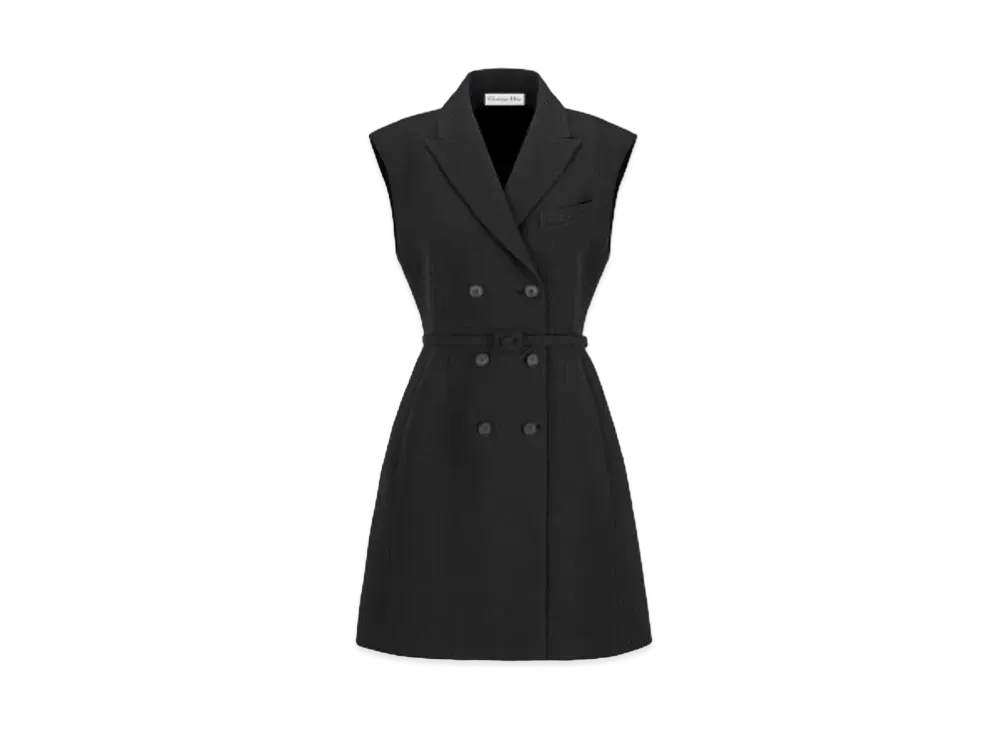 Dior Short Blazer Dress Wool and Silk "Black"