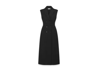 Dior Women's Mid-Length Blazer Dress Virgin Wool Cotton Boucle "Black"