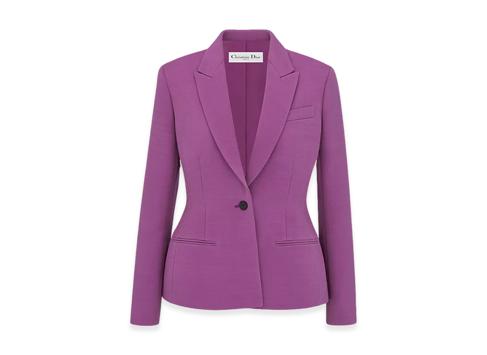 Dior Women's Fitted Jacket Lightweight Wool Silk "Purple"