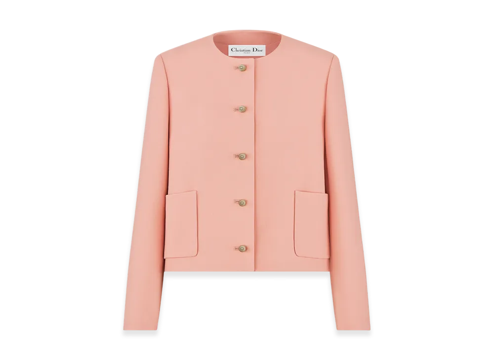 Dior Women's Wool and Silk Cropped Jacket "Pink"