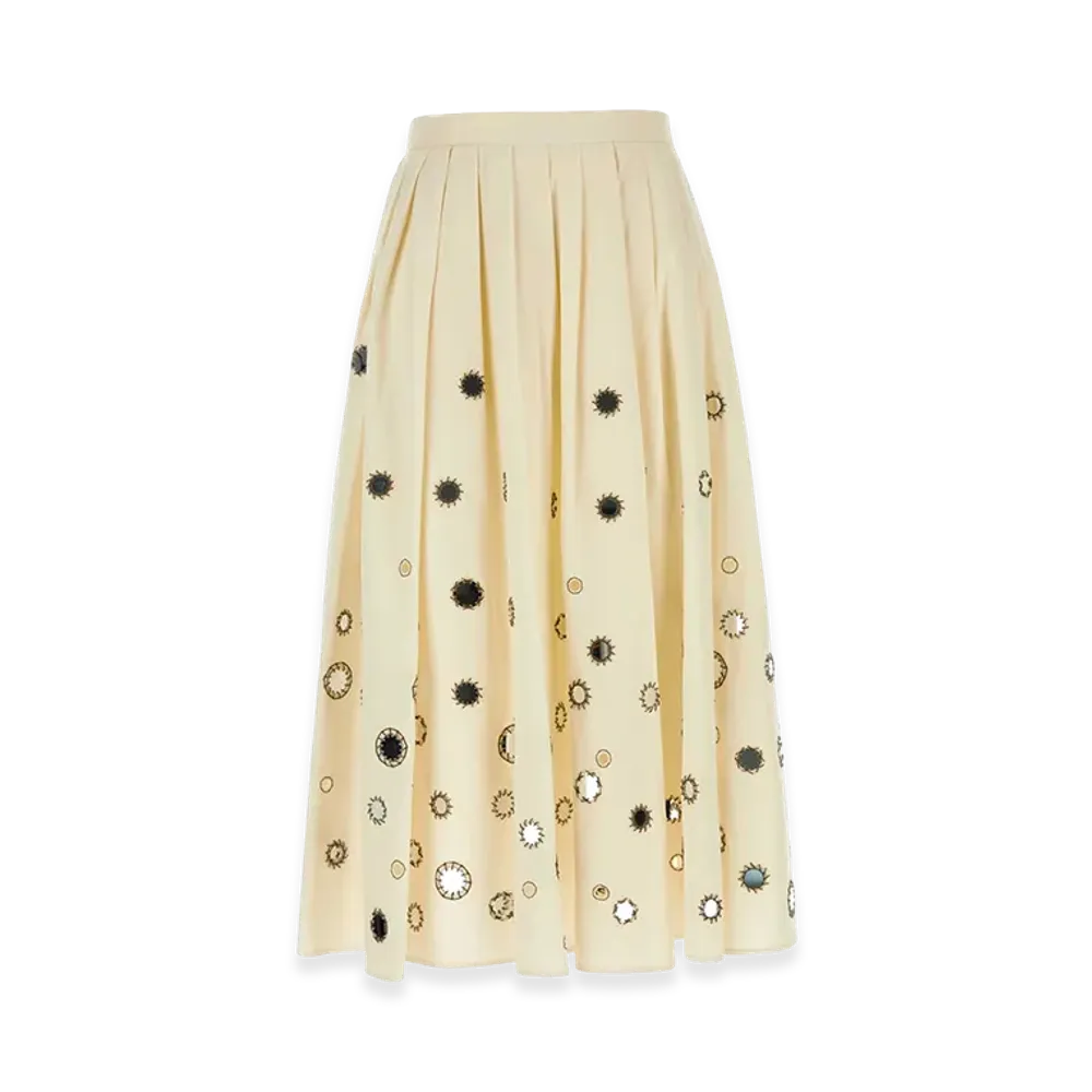 PRADA Women's Cream Cotton Skirt "Beige"