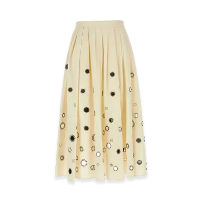 PRADA Women's Cream Cotton Skirt "Beige"