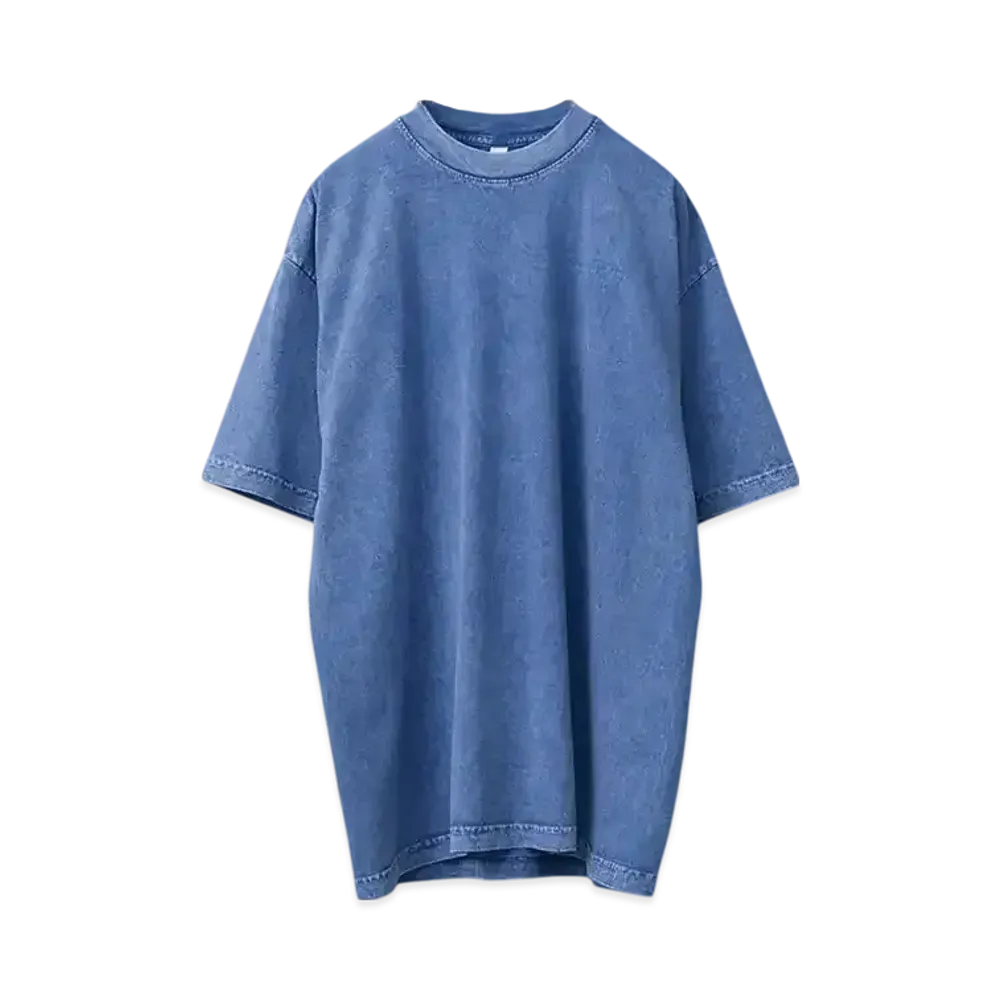 Los Angeles Apparel Garment Dye Short Sleeve Crew Neck T-shirt Mineral Wash "Indigo"