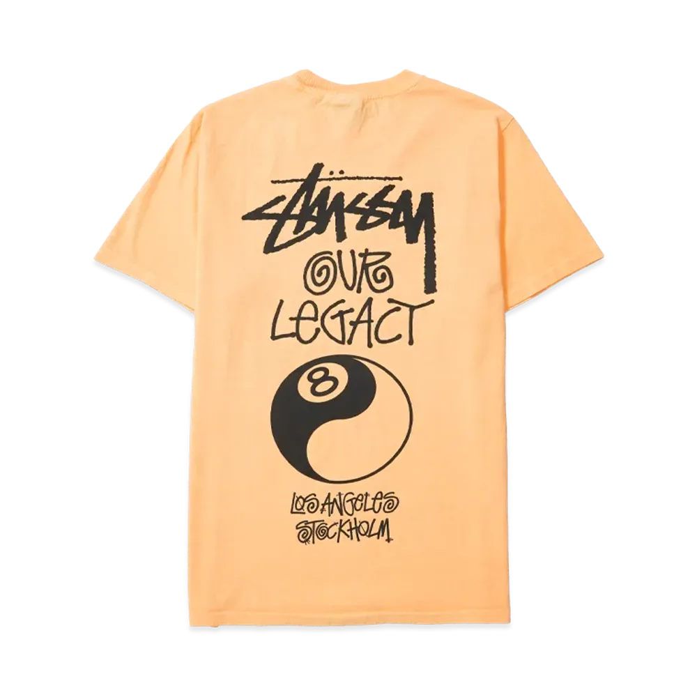 Stussy x Our Legacy Work Shop 8 Ball Yin Yang Pigment Dyed Tee "Peach" 3903959