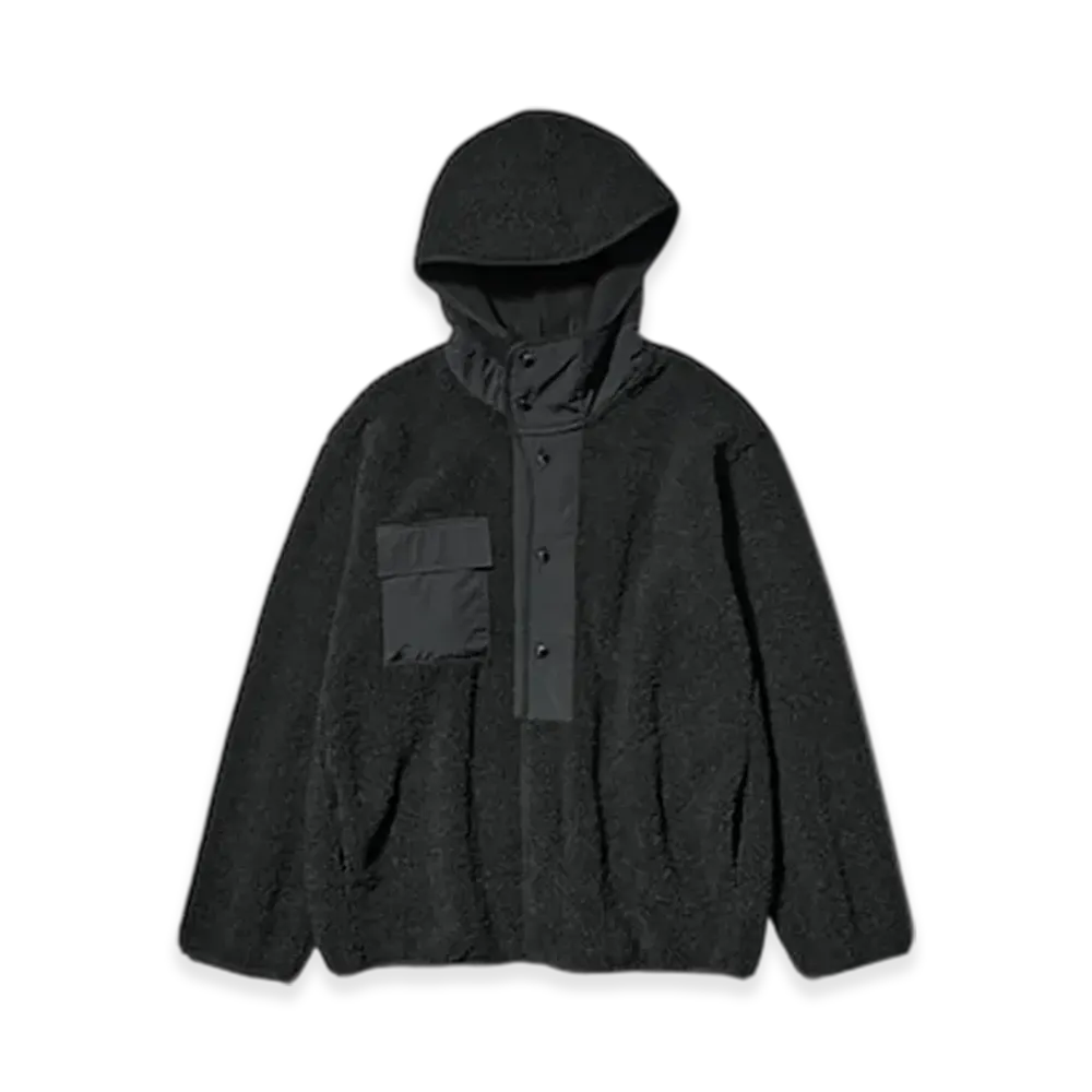 GU x ENGINEERED GARMENTS Boa Fleece Snap Parka "Black"