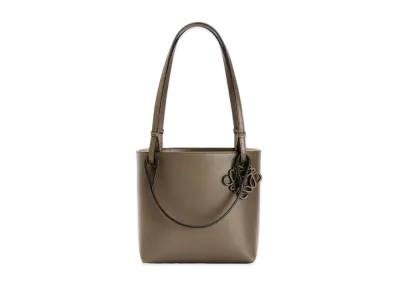 LOEWE Double Handle Square Bag In Calfskin "Khaki Green / Gold"