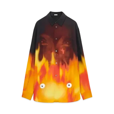 LOEWE x Howl's Moving Castle Calcifer Shirt In Viscose Online Exclusive "Orange Multitone"