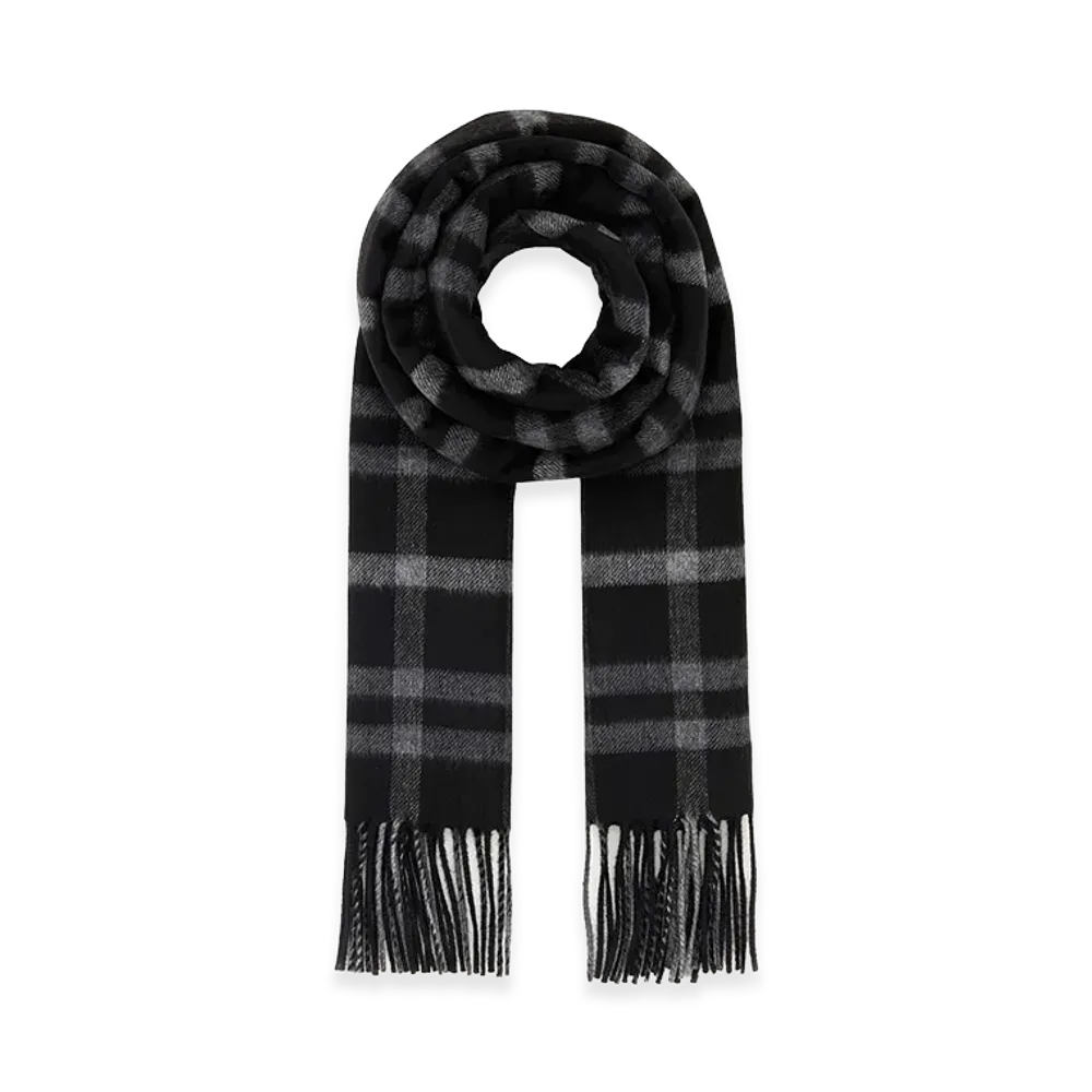 Saint Laurent Embroidered Silk Blend Scarf "Checked"