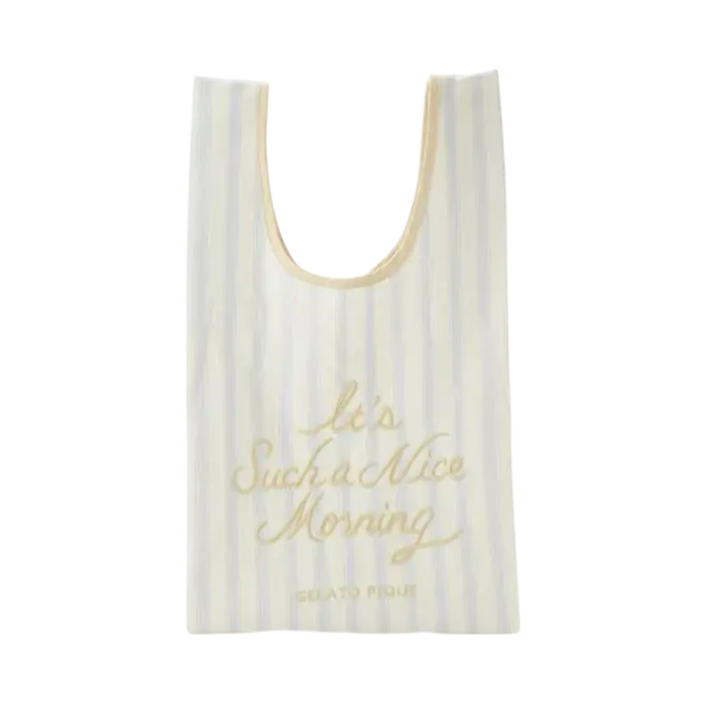 GELATO PIQUE Stripe Pattern Mini Eco Bag "Blue"