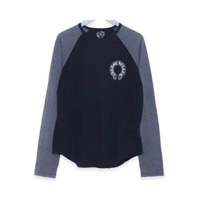 Chrome Hearts Old Scroll Logo Raglan L/S T-Shirt "Black/Gray"