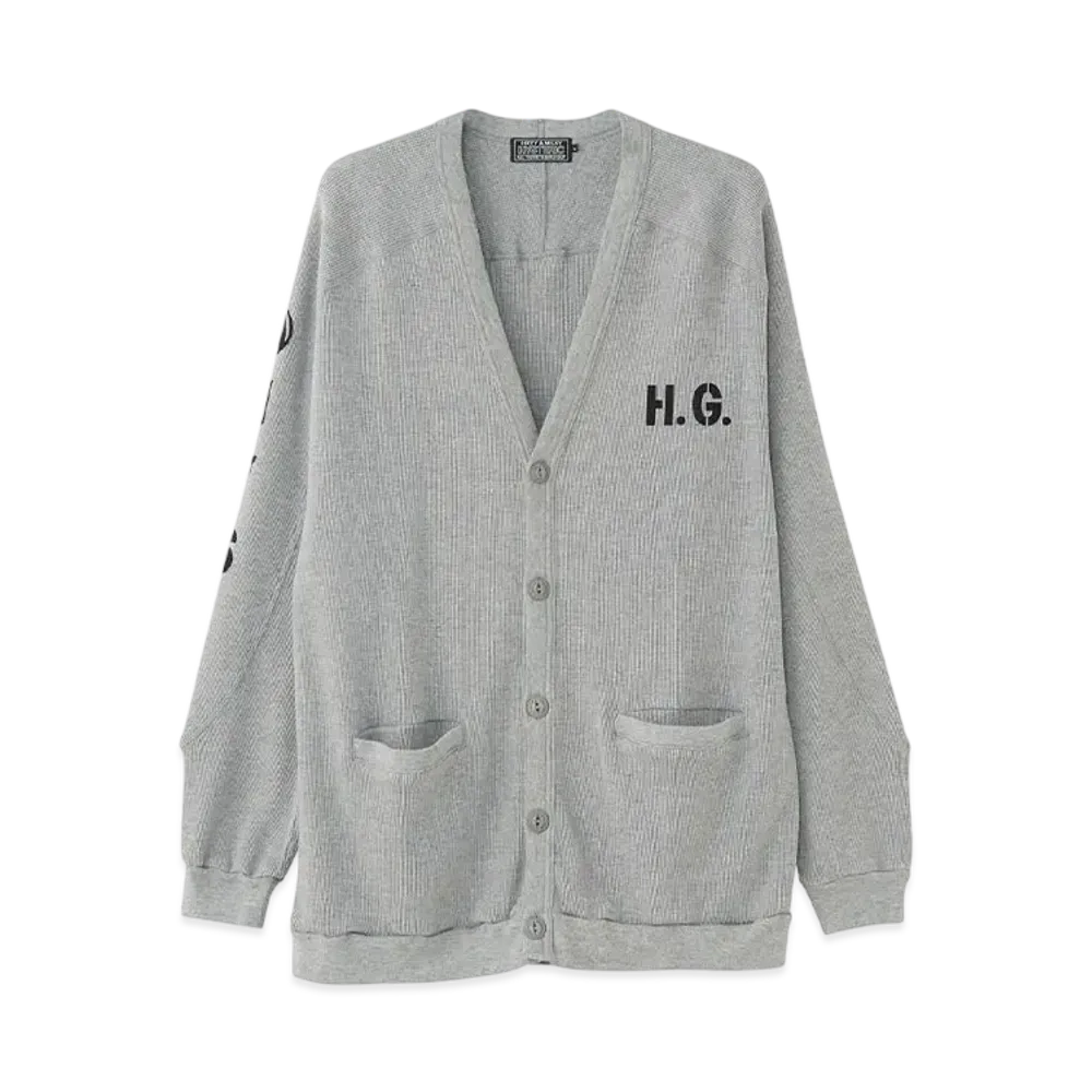 HYSTERIC GLAMOUR Hysteric Stencil Cardigan "Top Gray"