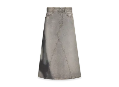 Dior Women's Flared Mid-Length Skirt Denim Eiffel Tower Motif "Gray/Black"