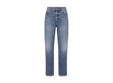 Dior Women's 8 Cropped Straight Jeans D03 "Blue"