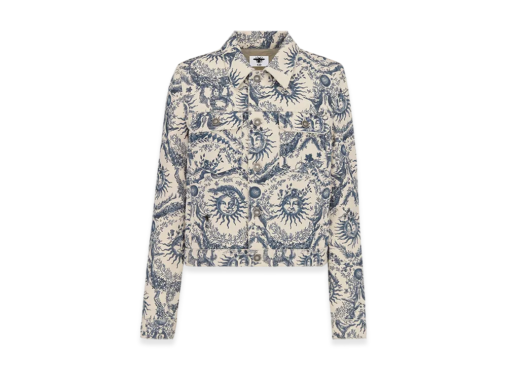 Dior Women's Jacket Soleil Denim "White/Navy Blue"