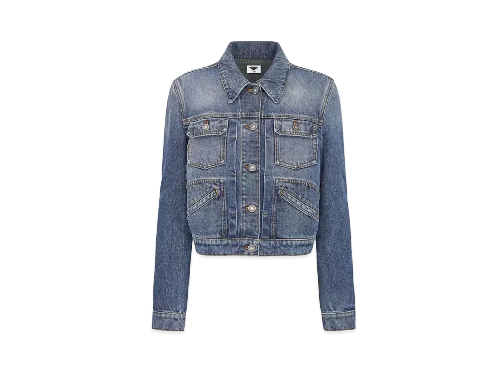 Dior Cropped Jacket Stonewashed Cotton Denim "Blue"