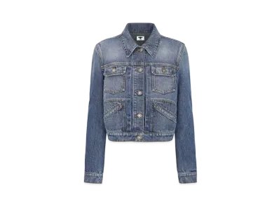 Dior Cropped Jacket Stonewashed Cotton Denim "Blue"