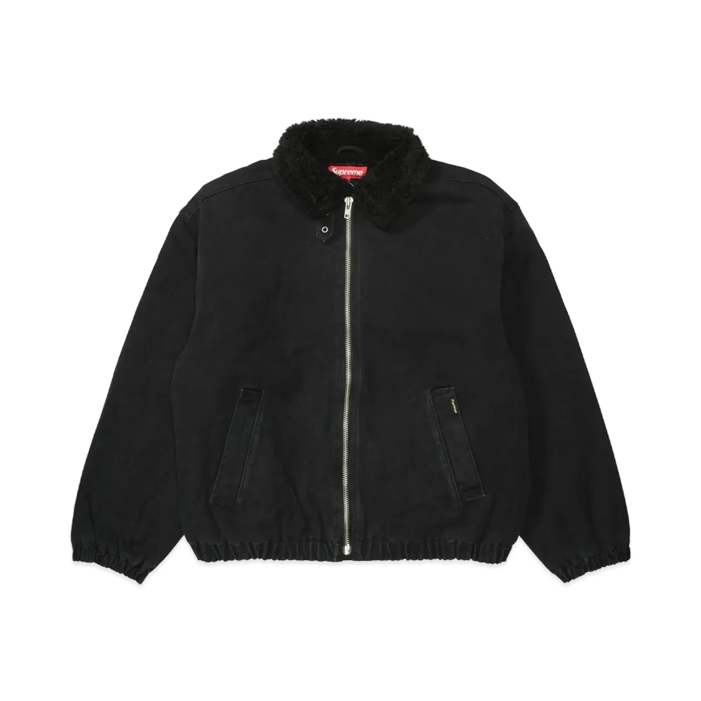 Supreme Faux Shearling Lined Bomber Jacket "Black"