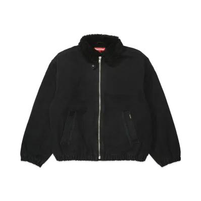 Supreme Faux Shearling Lined Bomber Jacket "Black"