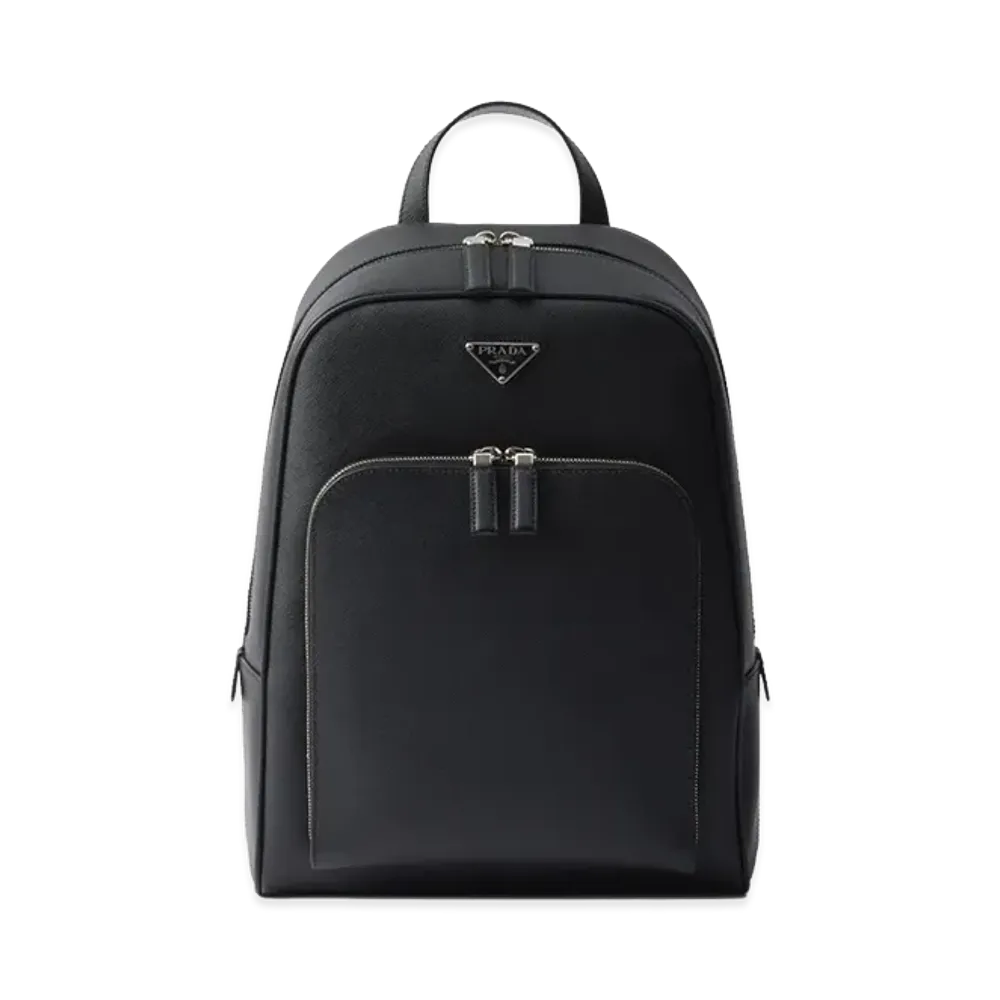 PRADA Saffiano Leather Compact Backpack "Black"