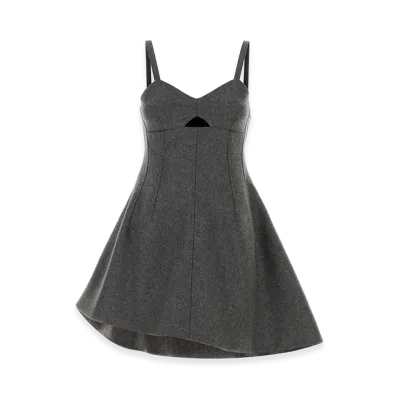 Jil Sander Women's Wool Mini Dress "Gray/Dark Grey"
