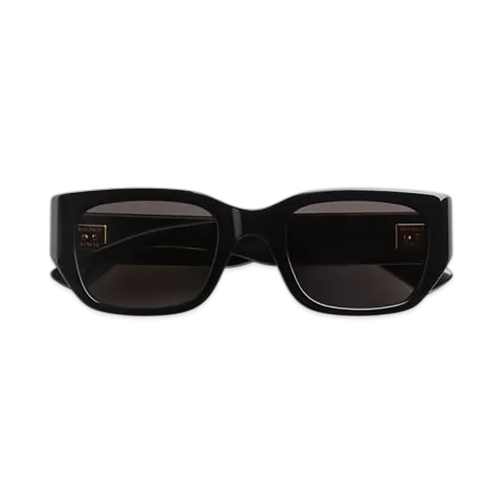 Bottega Veneta Intrecciato Square Sunglasses "Black/Gray"