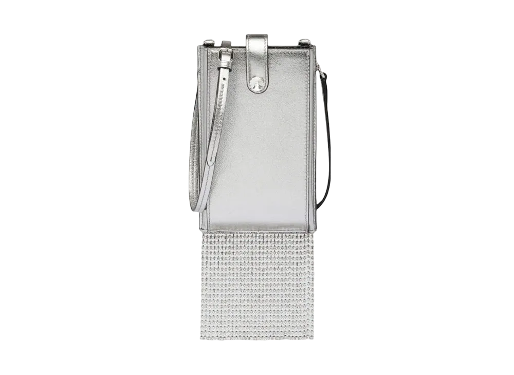 MIU MIU Leather Smartphone Case "Silver"