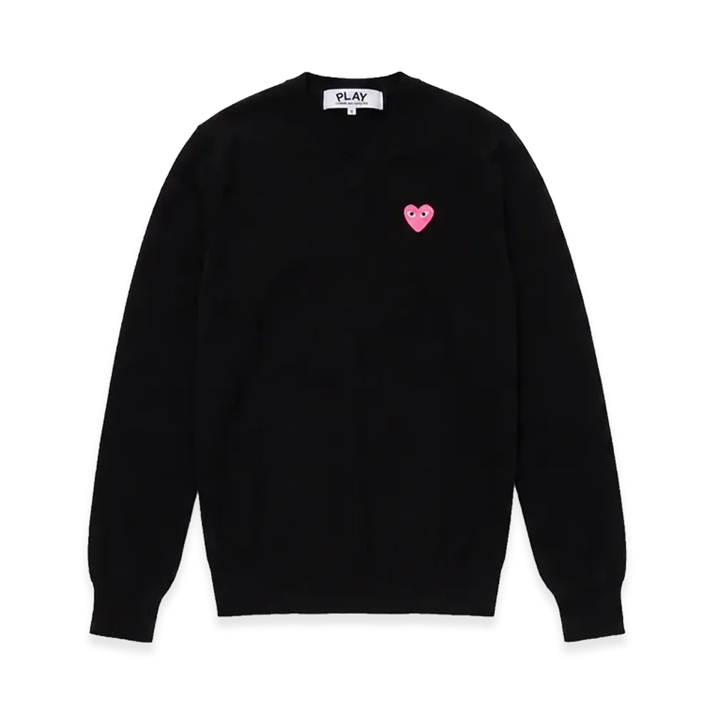 PLAY COMME des GARCONS V-Neck Sweater "Black"