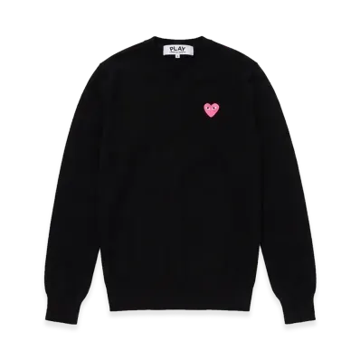 PLAY COMME des GARCONS V-Neck Sweater "Black"
