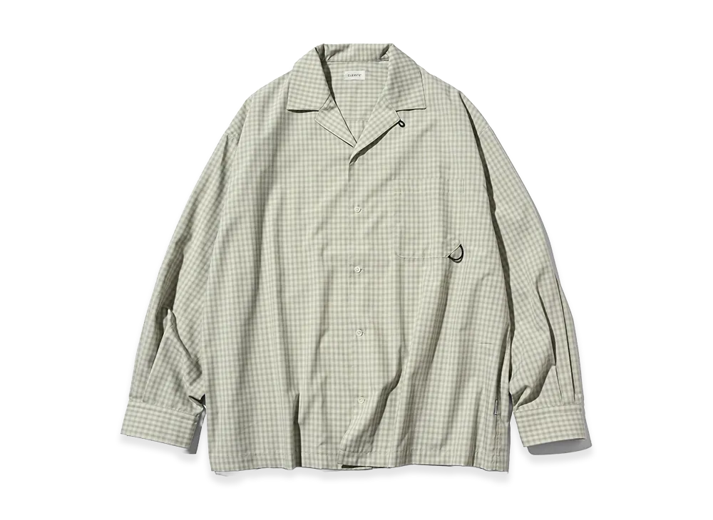 CLESSTE Ombre Check Open Collar L/S Shirt "Light Green"
