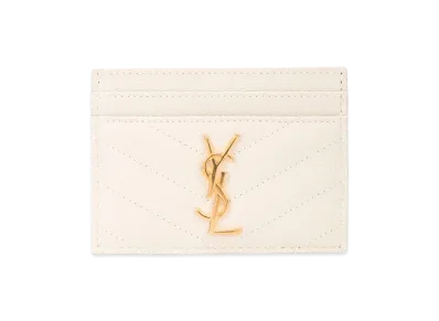 Saint Laurent Women's Monogram Card Case "White"