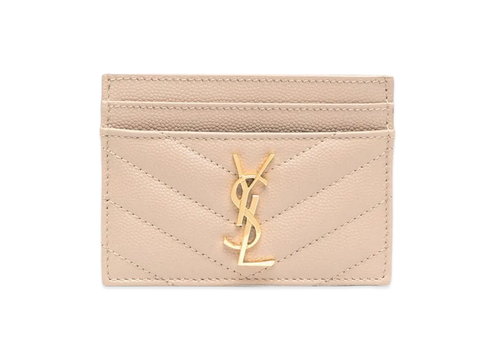 Saint Laurent Women's 'Cassandre' Card Holder "Beige"