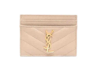 Saint Laurent Women's 'Cassandre' Card Holder "Beige"