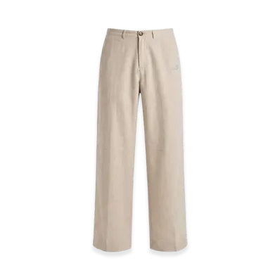 FEELS. Linen Straight Slacks "Beige"